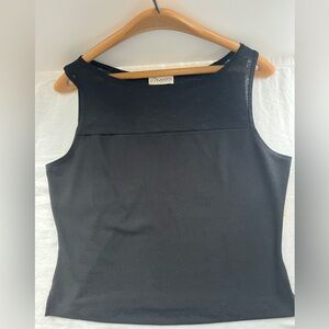 Gantos Chic Vintage Women's Size Petite Black Tank Top Stretch